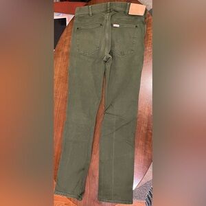 Topo Designs Stretch Slim Straight Olive Green Men's Jeans 30x30